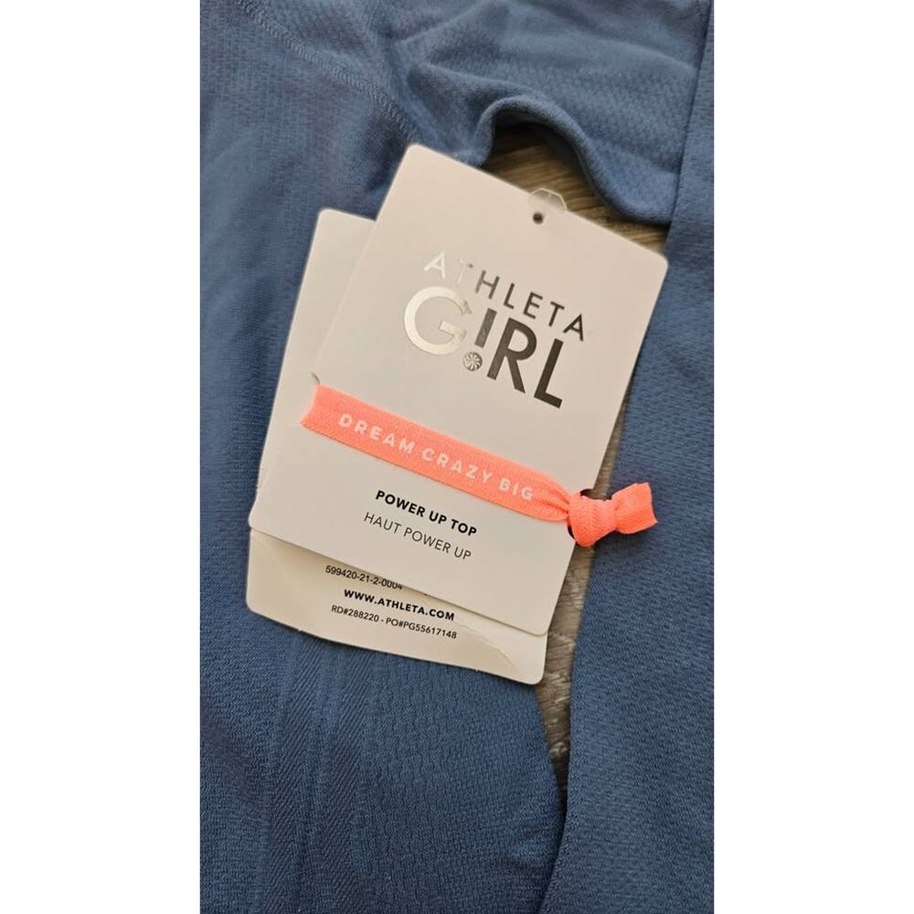 Athleta Girl Power Up Long-sleeved Shirt Blue Size Large 12 - Picture 2 of 5